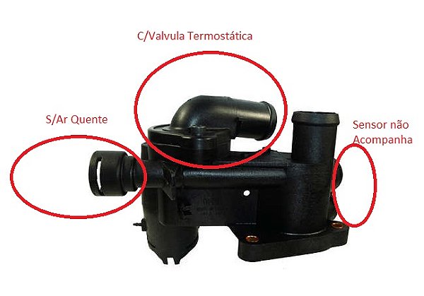 Válvula Termostática e Carcaça/Cavalete - Parati 1.0 16v e Turbo 1997 a 2002 - Sem AR Quente