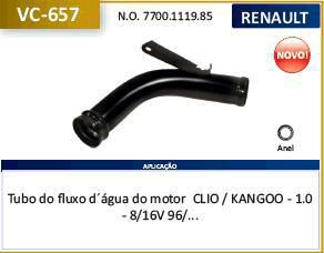 Tubo Dagua Refrigeração - Clio I 1.0 16v 1996 a 2004