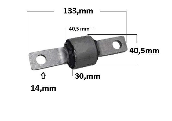 Bucha Suspensão Traseira Suporte Braço Curto - Maior - Civic 1.8/2.0 16v 2007 a 2016
