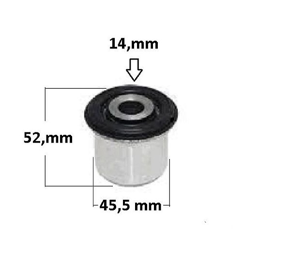 Bucha Suspensão Traseira Manga Eixo - Civic 1.8/2.0 16v 2007 a 2016 - Menor 45mm