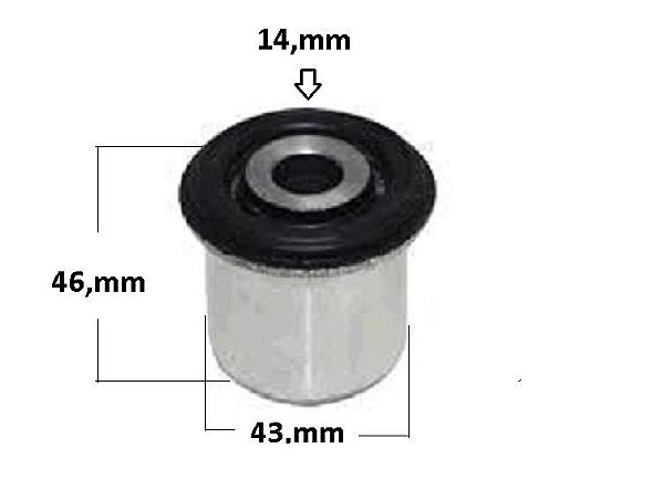 Bucha Suspensão Traseira Manga Eixo - Civic 1.8/2.0 16v 2007 a 2016 - Menor 43,1mm