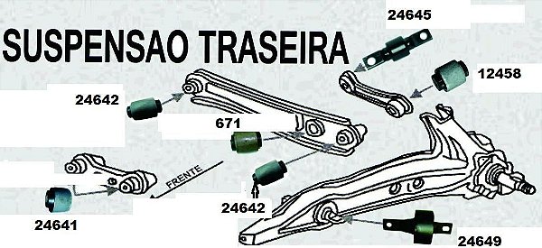 Bucha Suspensão Traseira Braco Inferior - Civic 1.6 16v 1995 a 2000 - 10mm