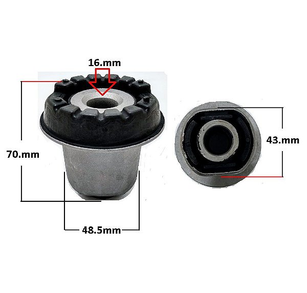Bucha Eixo Suspensão Traseiro - Jahu - Picasso 2.0 16v 2007 a 2015