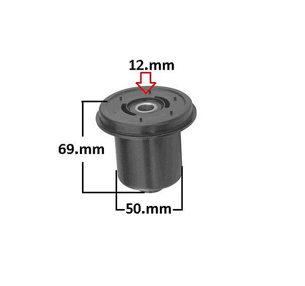 Bucha Eixo Suspensão Traseira - Palio 1.0/1.3/1.5/1.6 8v 1996 a 2017 - 12,15mm