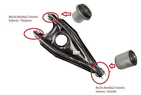 Bucha Suspensão Bandeja Traseira - Apollo 1.8 8v 1990 a 1992 - Grande Interna