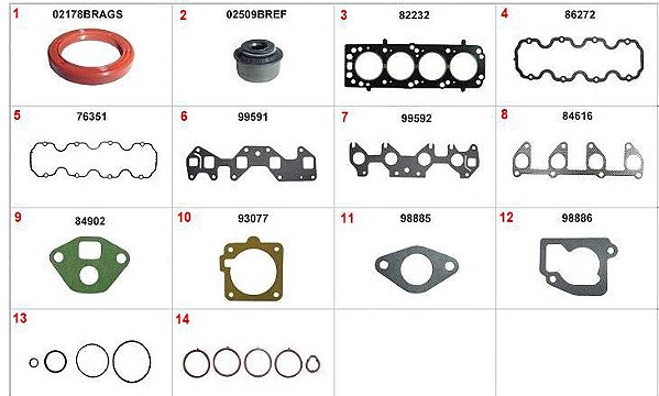 Kit Retificação Cabeçote Superior - Corsa 1.0 8v - VHC 1994 a 2015
