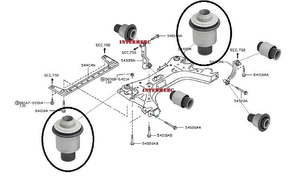 Bucha Quadro Motor Dianteiro - Tiida 1.8 16v 2007 a 2013 - 41mm