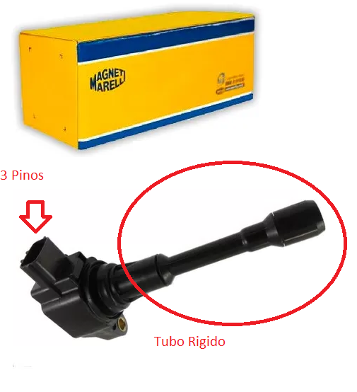Bobina Ignição - Livina 1.8 16v 2009 a 2014 - 3 Pinos