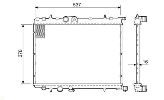 Radiador Agua - Magneti Marelli - Peugeot 307 1.6/2.0 16v 2002 a 2005