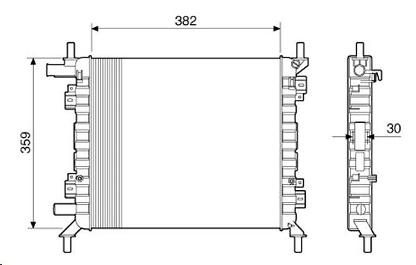Radiador Agua - KA 1.0/1.6 8v - Zetec 2000 a 2008 - Sem Ar Condicionado*