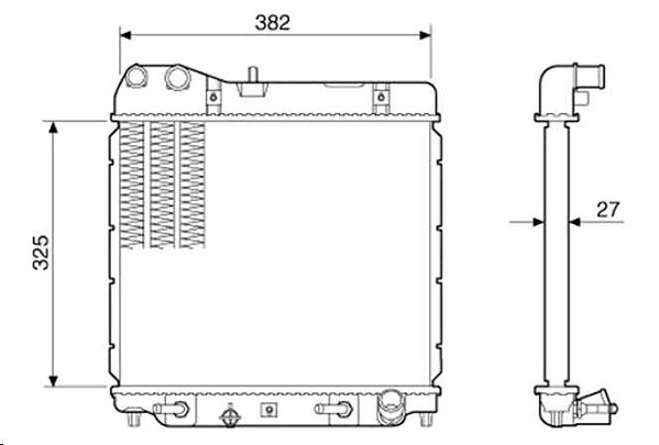 Radiador Agua - FIT 1.4 8v 2003 a 2008 - Com Ar Condicionado*