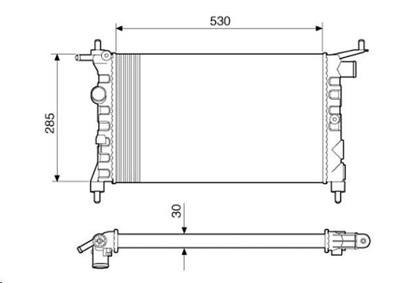 Radiador Agua - Valeo - Corsa 1.0/1.4/1.6 8v 1994 a 2002