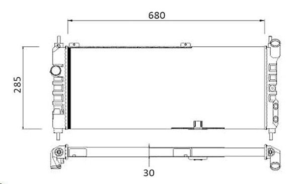 Radiador Agua - Corsa 1.0/1.4/1.6 8v - 1.0/1.6 16v 1994 a 2011 - Com Ar Condicionado*