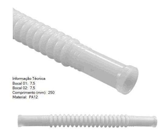 Mangueira Injeção Bomba Elétrica - 250mm - 7.5 x 7.5 - Corsa 1.0 8v - MPFi / VHC 1994 a 2014