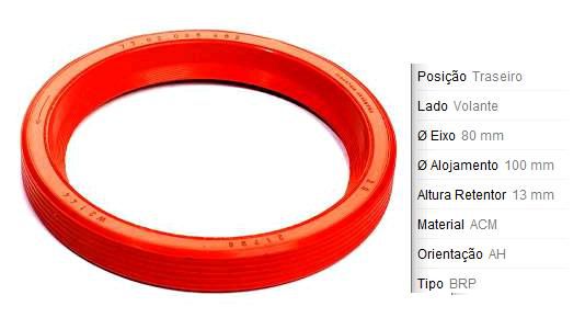 Retentor Motor Traseiro - Virabrequim/Mancal/Volante -  Symbol 1.6 16v 2009 a 2013