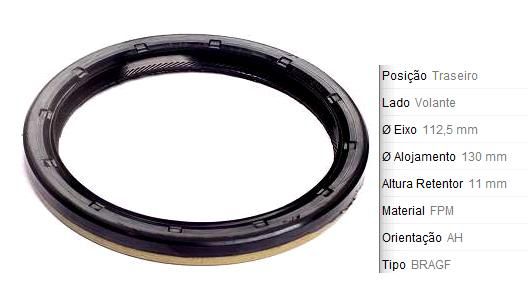 Retentor Motor Traseiro - Virabrequim/Mancal/Volante - Veraneio 4.1 12v - 6 Cilindro 1966 a 1995