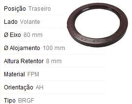 Retentor Motor Traseiro - Virabrequim/Mancal/Volante - Scenic 1.6 16v 1998 a 2010
