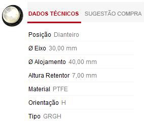 Retentor Motor Dianteiro - Virabrequim - Golf TSi 1.4 16v após 2013...