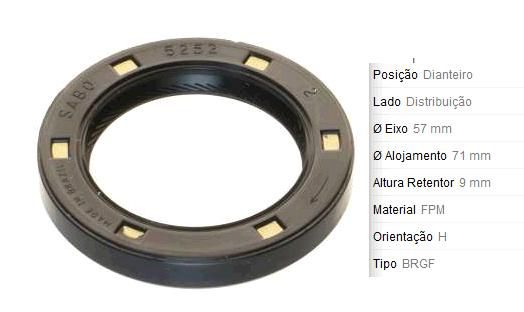 Retentor Motor Dianteiro - Virabrequim - Lado Distribuição - Blazer 2.5 8v 1997 a 2000