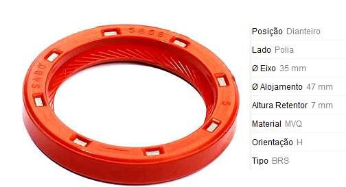 Retentor Motor Dianteiro - Polia Virabrequim - Grand Tour 1.6 16v 2006 a 2012 - Motor K4M*