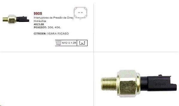 Interruptor Luz Óleo Motor - C3 Picasso - Pressão Direção Hidráulica
