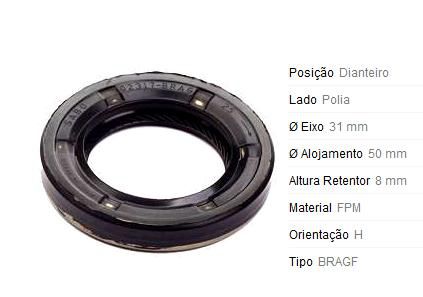Retentor Motor Dianteiro - Polia Virabrequim - Tracker 1.8/2.0 8v/16v após 2006...