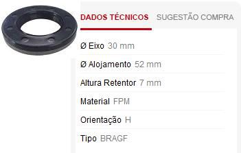 Retentor Motor Dianteiro - Comando Válvula /Auxiliar - Tipo 1.6/2.0 8v 1990 a 1995