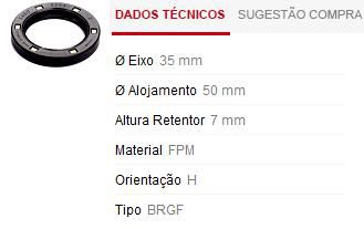 Retentor Motor Dianteiro - Comando Válvula /Auxiliar - Terracan 2.5 8v 2001 a 2006