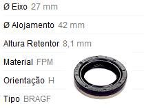 Retentor Motor Dianteiro - Comando Válvula /Auxiliar - Gol 1.0 16v - AT 1997 a 2005