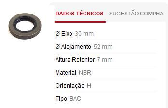 Retentor Motor Dianteiro - Comando Válvula /Auxiliar - Tipo 1.6/2.0 8v 1990 a 1995