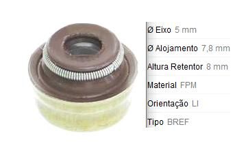Retentor Haste Válvula - Admissão e Escapamento - Punto 1.4 8v - Fire após 2007...