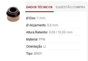 Retentor Haste Válvula - Admissão e Escapamento - Quantum 1.8/2.0 8v 1985 a 1996
