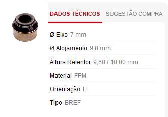 Retentor Haste Válvula - Admissão e Escapamento - Passat 1.6/1.8/2.0 8v - Importado após 1998...