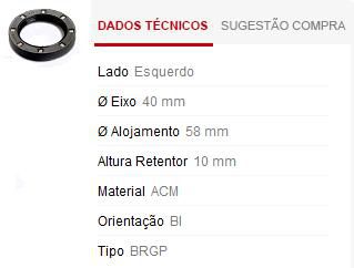 Retentor Lateral Câmbio LE - Xsara 1.6 16v 09/2000 a 2005