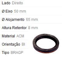 Retentor Lateral Câmbio LD - Fox 1.0/1.6 8v 2003 a 2005