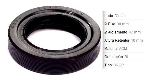 Retentor Lateral Câmbio LD - C4 1.6 16v 2007 a 2015