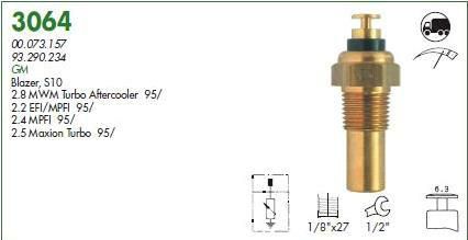 Sensor/Interruptor Temperatura - Relógio Painel - S10 2.2 8v - EFI/MPFI após 1995...