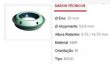 Retentor Câmbio Lateral Coroa - Montana 1.4/1.8 8v 2003 a 2014