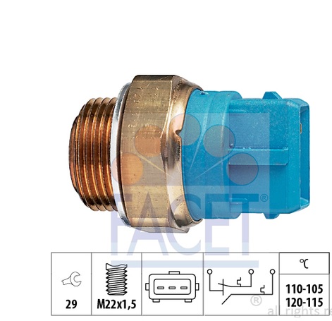 Cebolão Radiador - Vectra 1994 a 2002 - ACD - 3 Pinos Azul