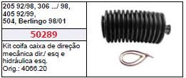 Coifa Caixa Direção Hidráulica LE - Peugeot 306 1.6 8v - 1.8/2.0 16v 1993 a 1998