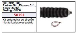 Coifa Caixa Direção Hidráulica LE - Peugeot 306 1.8/2.0 16v 1999 a 2003