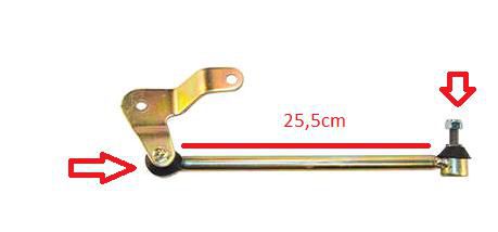 Haste Tirante Ligação Câmbio C/Chapa 25,5cm - Premio 1.0/1.3/1.5 8v 1985 a 1994