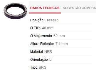 Retentor Roda Traseira - Gol 1.0/1.6/1.8/2.0 8v após 1981...