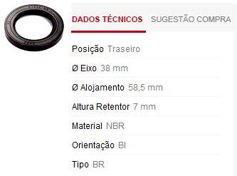 Retentor Roda Traseira - Pampa 1.6 8v - CHT 1983 a 1997
