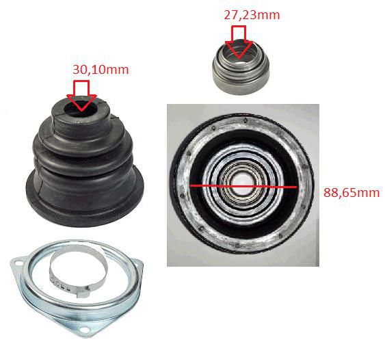 Kit Coifa Homocinética Câmbio LE - Rolamento 25,8mm - Kangoo 1.0/1.6 8v/16v 1998 a 2007