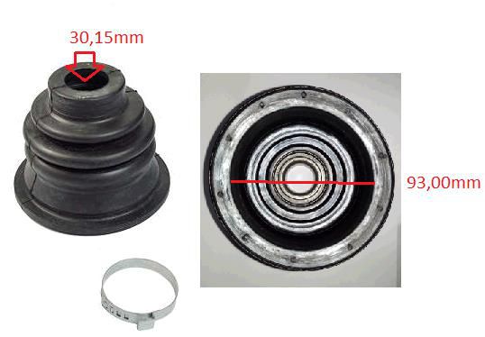 Kit Coifa Homocinética Câmbio LE - 25,8mm Alojamento 45mm / Externo 110mm - Kangoo 1.0/1.6 8v/16v 1998 a 2020