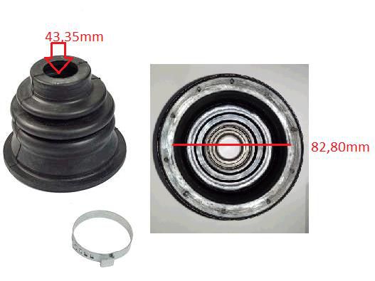 Kit Coifa Homocinética Câmbio LE - C/Rolamento 25,8mm Alojamento 45mm / Externo 110mm - Kangoo 1.0/1.6 8v/16v 1998 a 2020