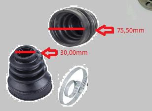 Kit Coifa Homocinética Câmbio - 1 Abraçadeira - Tipo 1.6 8v 1993 a 1997
