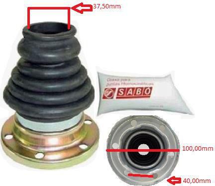 Kit Coifa Homocinética Câmbio LD - Gol 1.0 8v Turbo 2000 a 2006