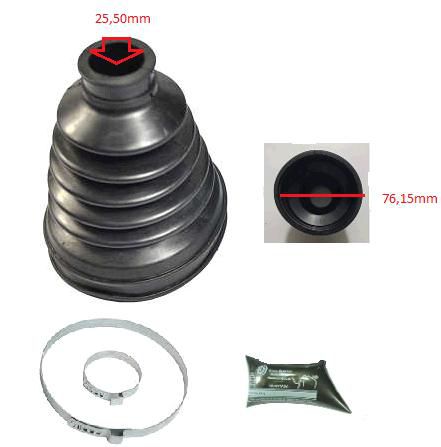 Kit Coifa Homocinética Câmbio LD - S/Rolamento - S10 2.4 8v - 2.8 16v - 4x2/4x4 2012 a 2022